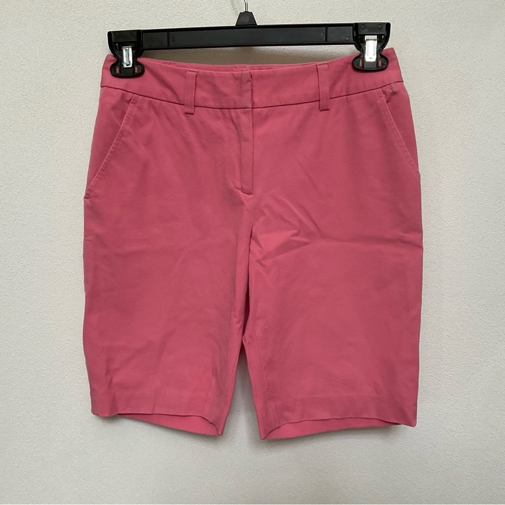J McLaughlin Peachy Pink Bermuda Shorts Size 29 Waist Spring Summer Cotton Blend